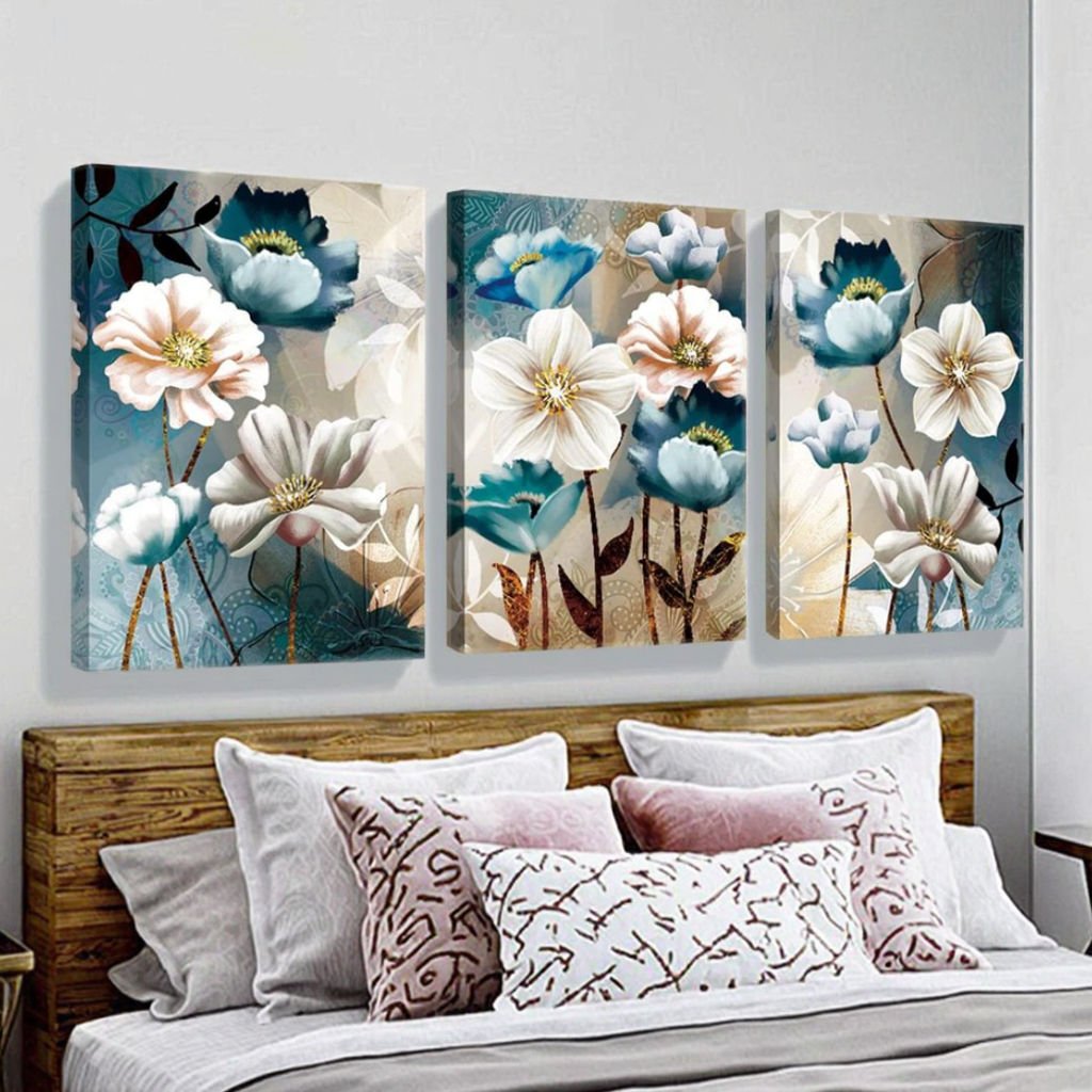 Hd1a81ce74a584a168aa2d8ef8452949f9 Blue Lotus Flower Canvas Wall - Image 1