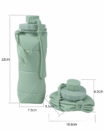 Portable Foldable Silicone Water Bottle for Travel & Sports