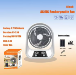 8 Inch Portable Table Fan with LED Light - Image 3